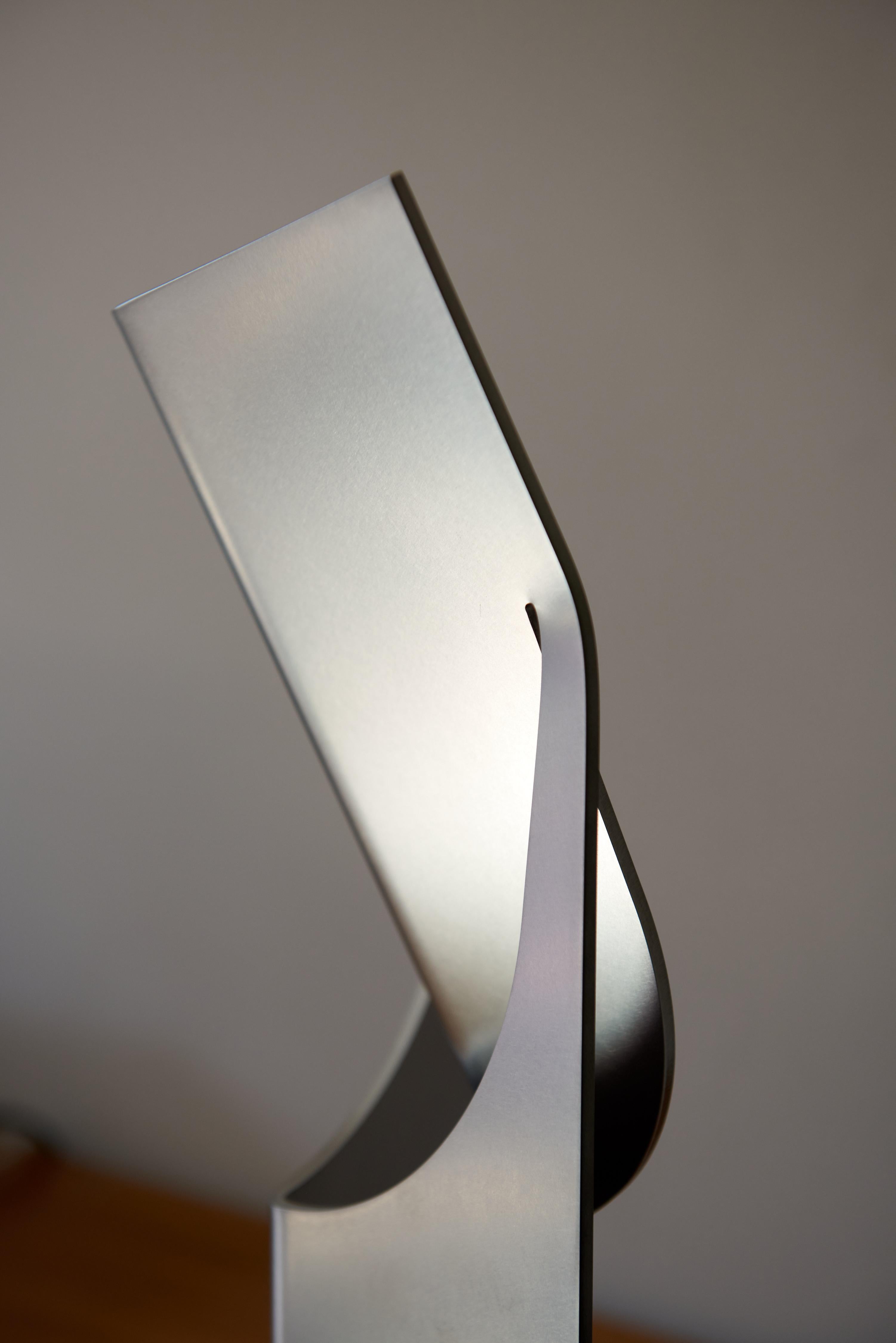 ONE MASK Table Light, Brushed Stainless Steel by Frank Penders For Sale 10