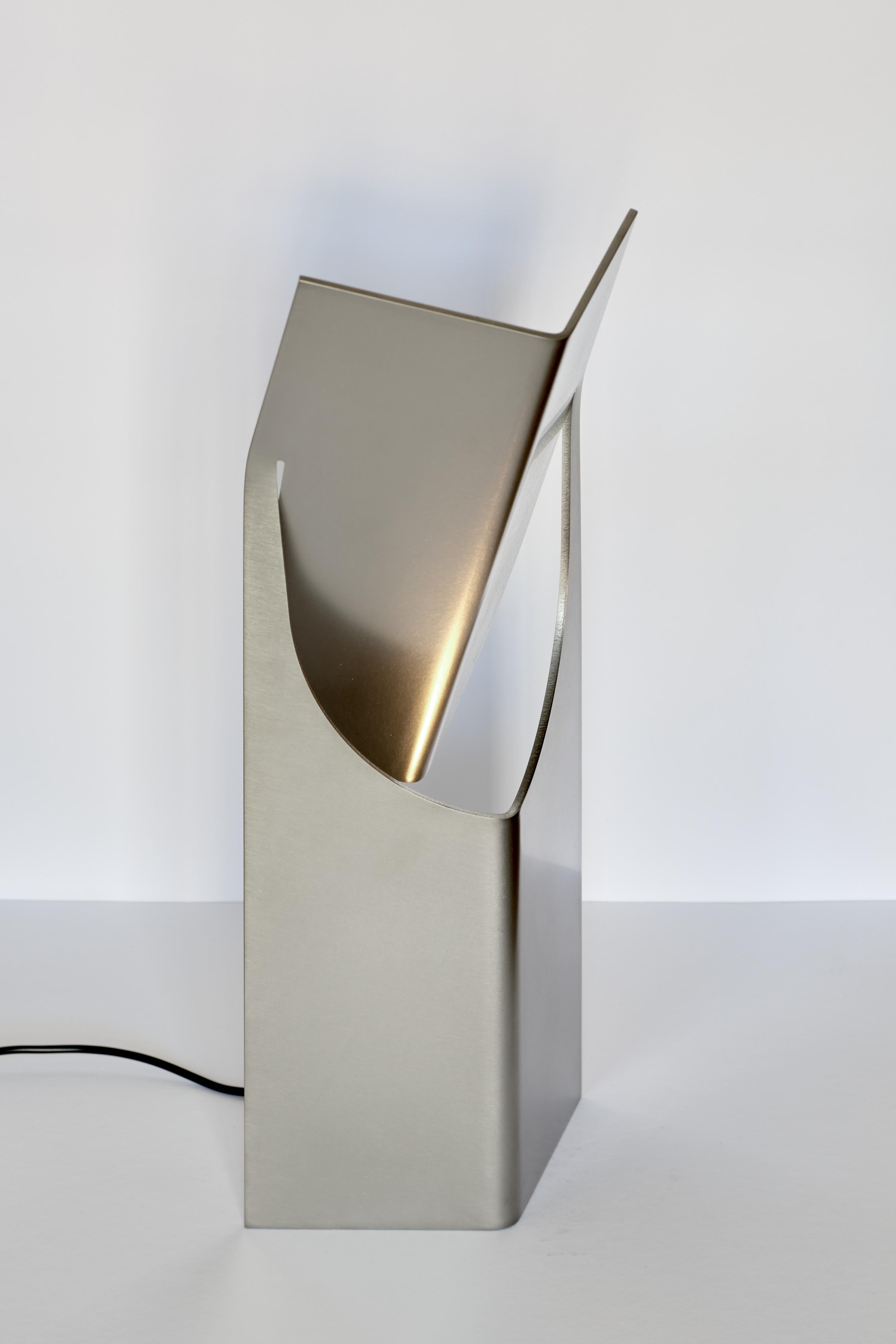 Other ONE MASK Table Light, Brushed Stainless Steel by Frank Penders For Sale