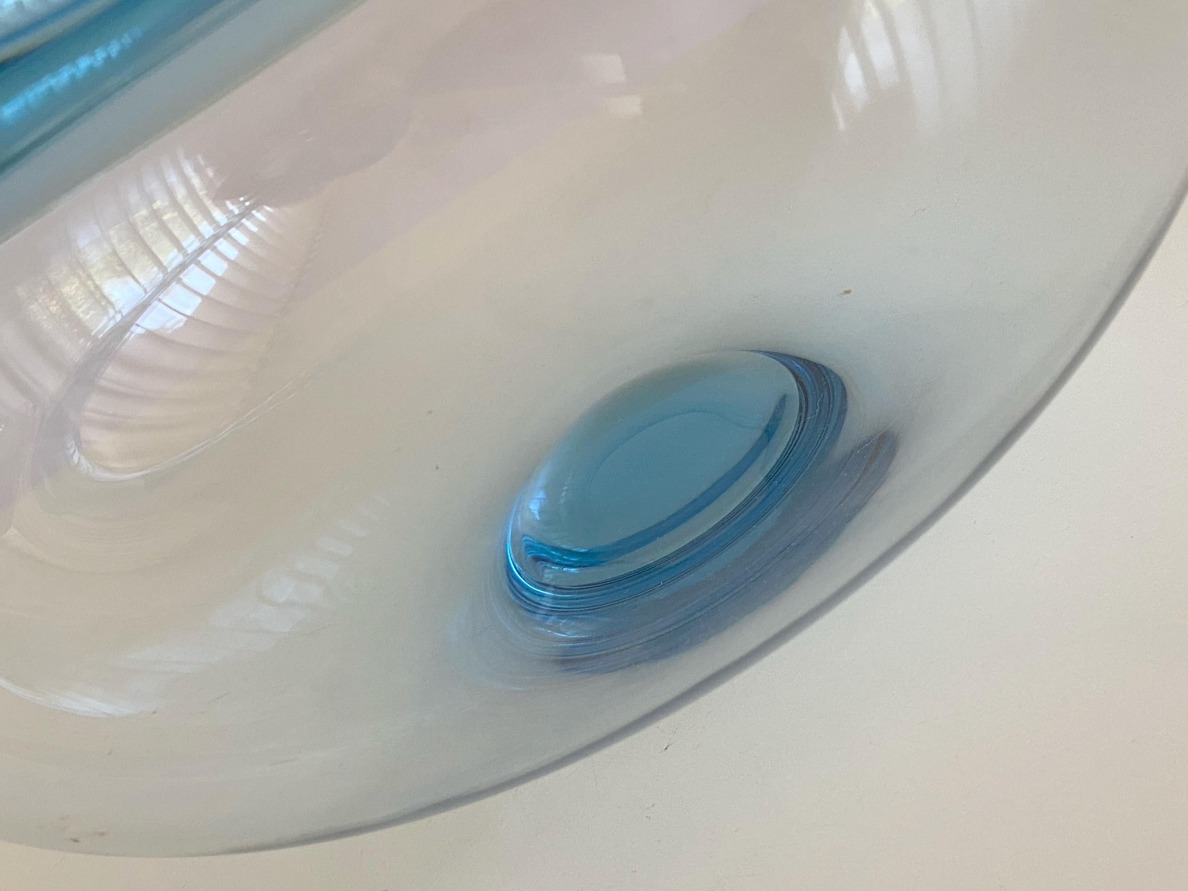 light blue glass bowl