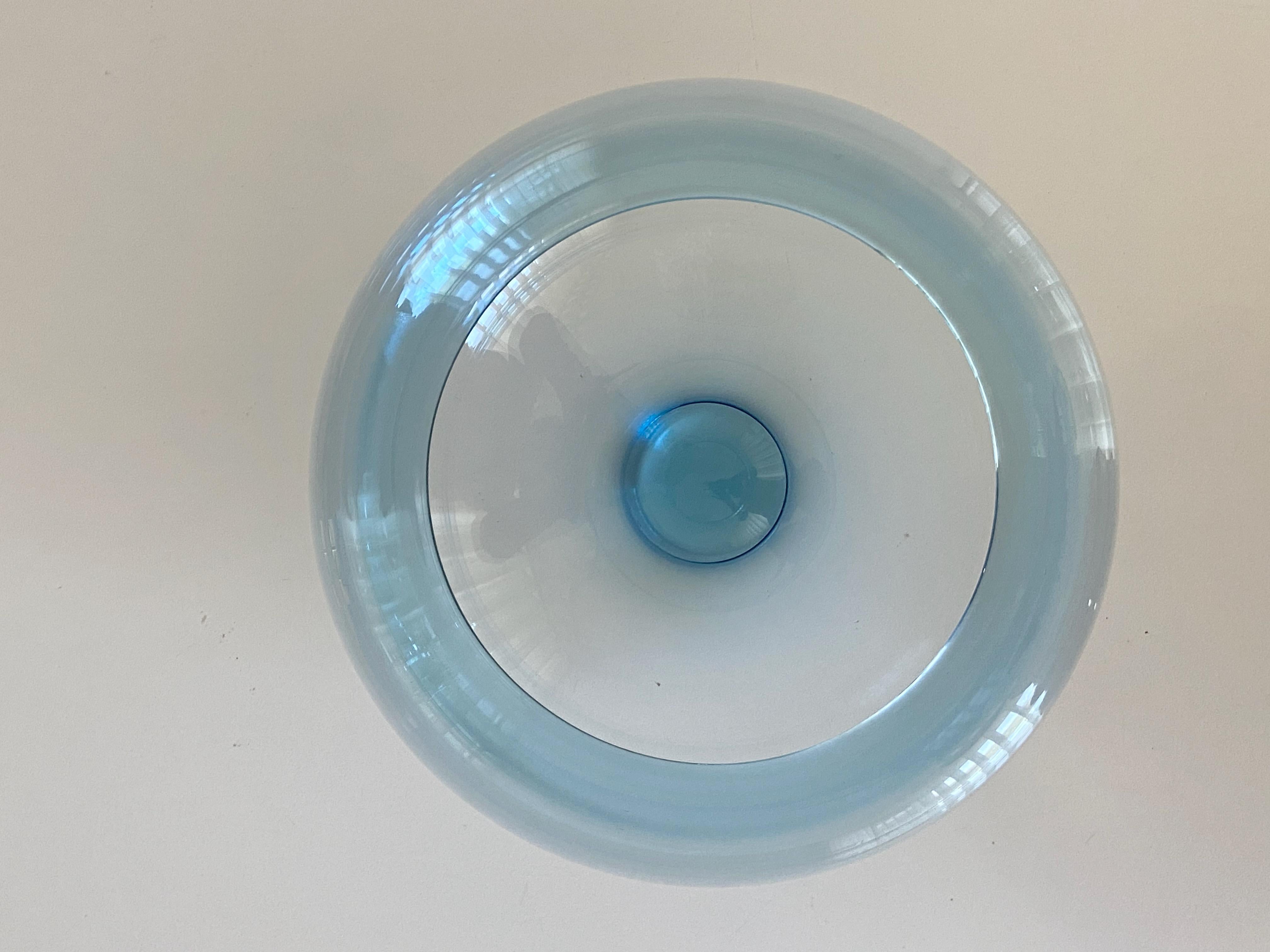 light blue glass bowl