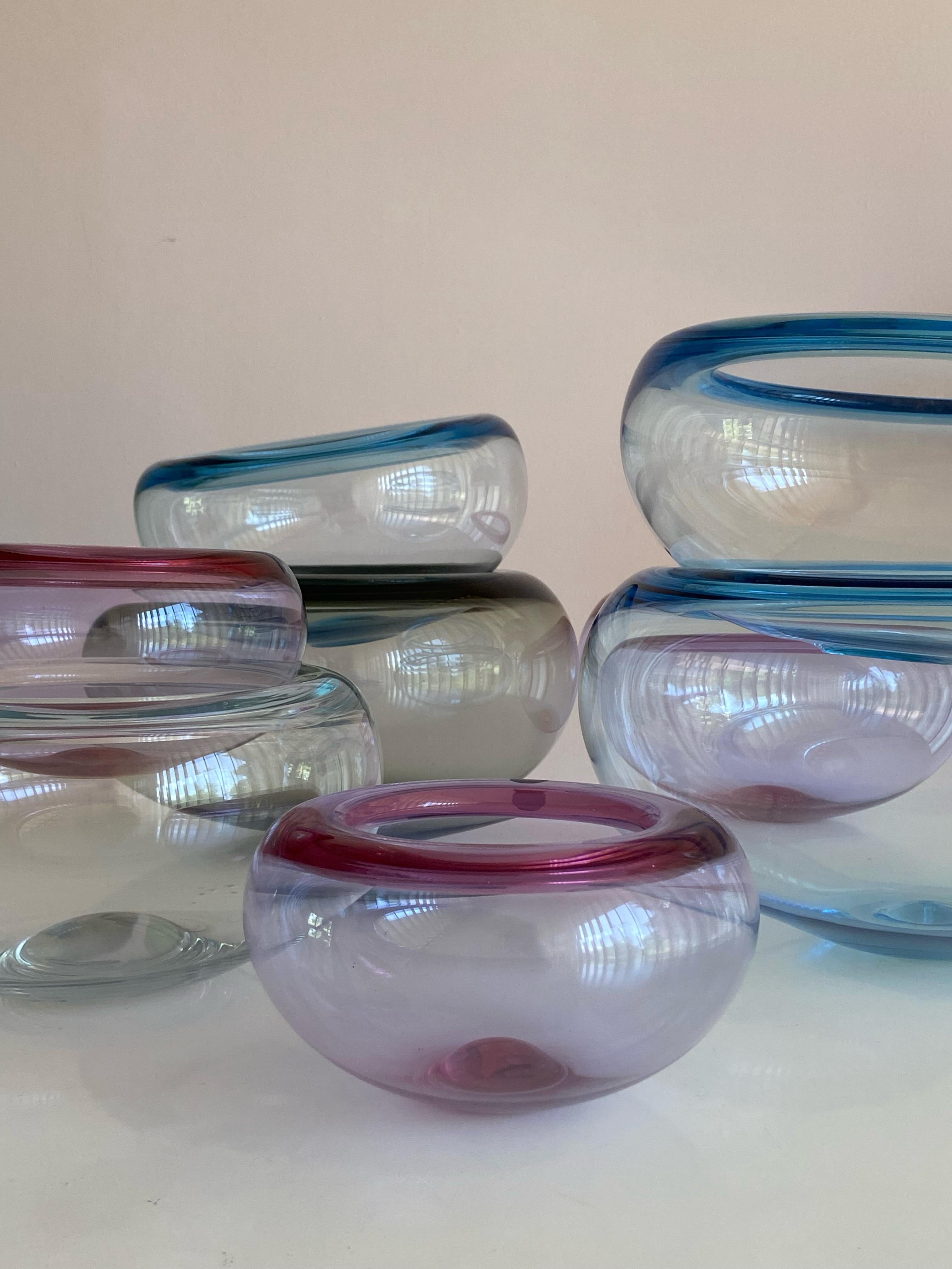 Verre Un bol en verre Holmegaard bleu clair de taille moyenne Provence par Per Lütken Danemark en vente
