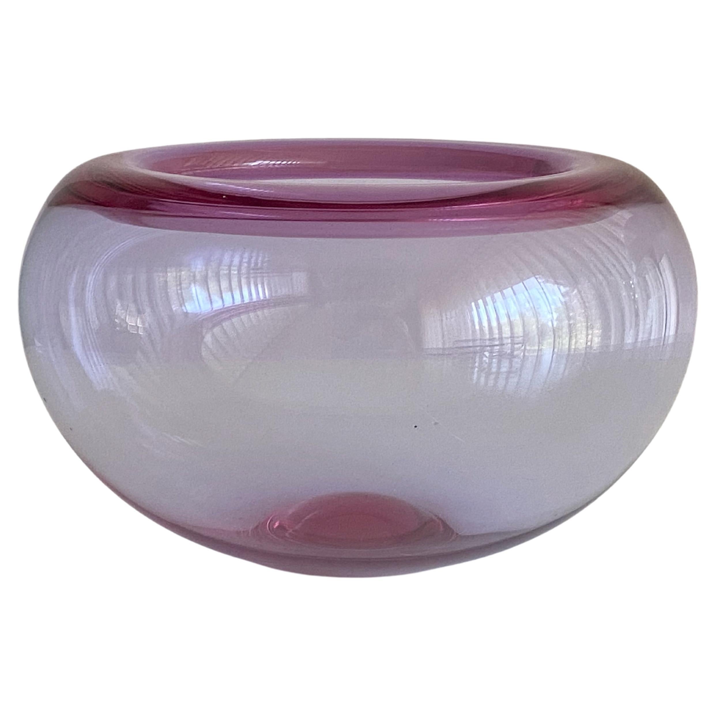 One Medium Size Purple Holmegaard Glass Bowl Provence by Per Lütken Denmark For Sale