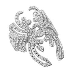 One Messika "Beetle" Diamond Ring in 18 Karat White Gold