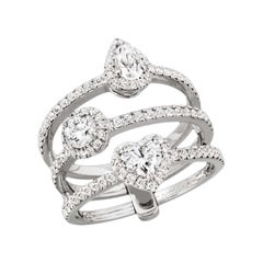 messika heart rings Messika "Joy Solitaire" Trilogoy Ring Set with Diamonds an 18 Karat Gold