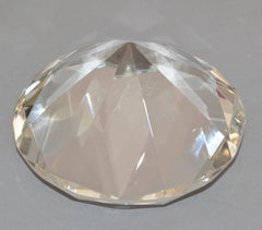 One Mid-Century Modern Faceted Glass Diamond Shaped Figurine Paperweight Desk