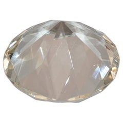One Mid-Century Modern Faceted Glass Diamond Shaped Figurine Paperweight Desk