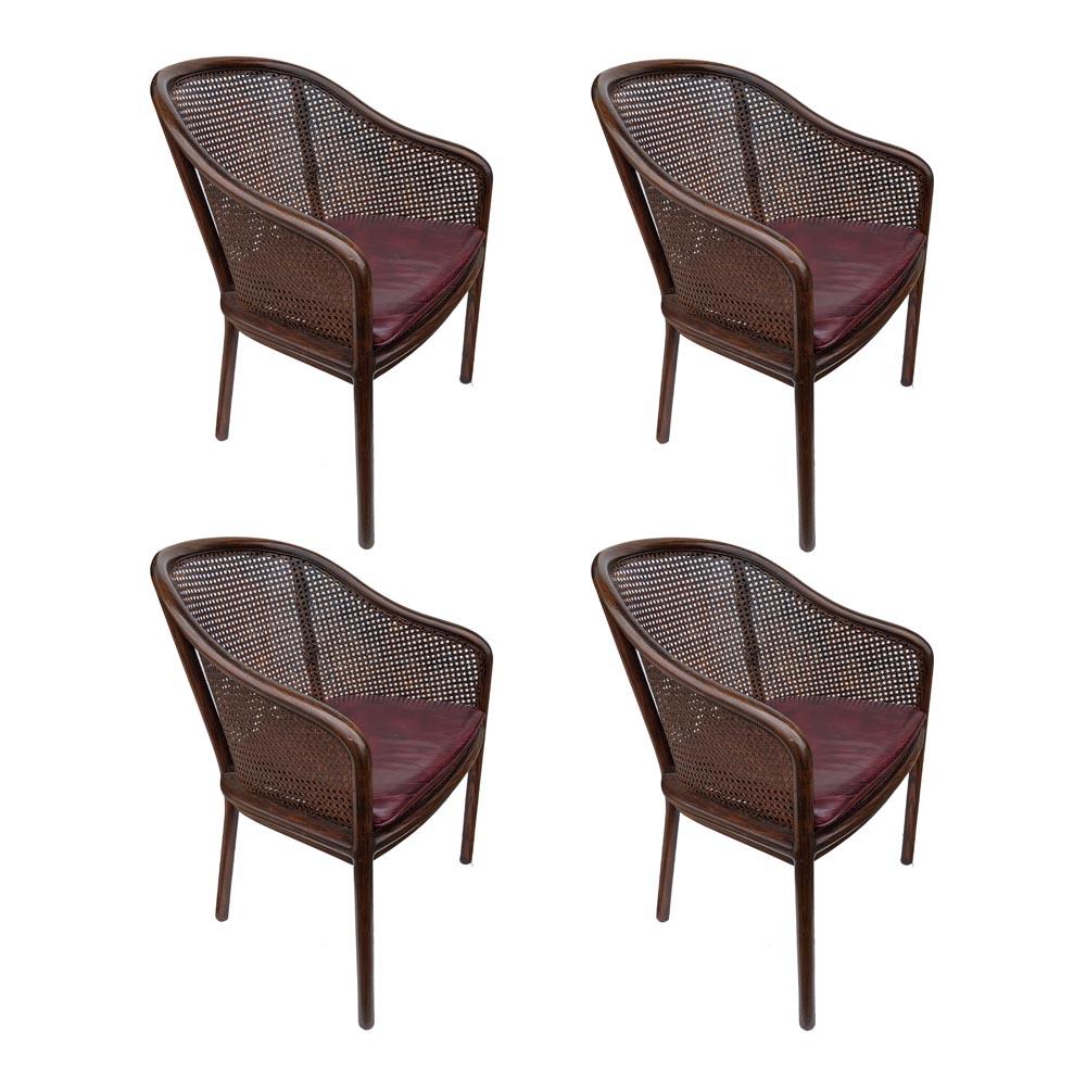 Mid-Century Modern One Midcentury Ward Bennett Landmark Cane Armchair for Brickel and Associates For Sale