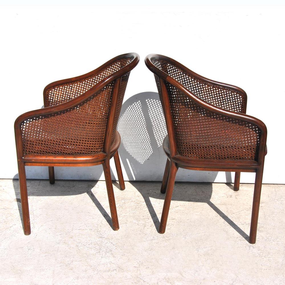 One Midcentury Ward Bennett Landmark Cane Armchair for Brickel and Associates In Good Condition For Sale In Pasadena, TX