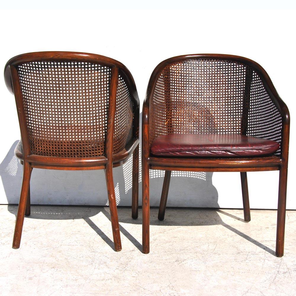 20th Century One Midcentury Ward Bennett Landmark Cane Armchair for Brickel and Associates For Sale