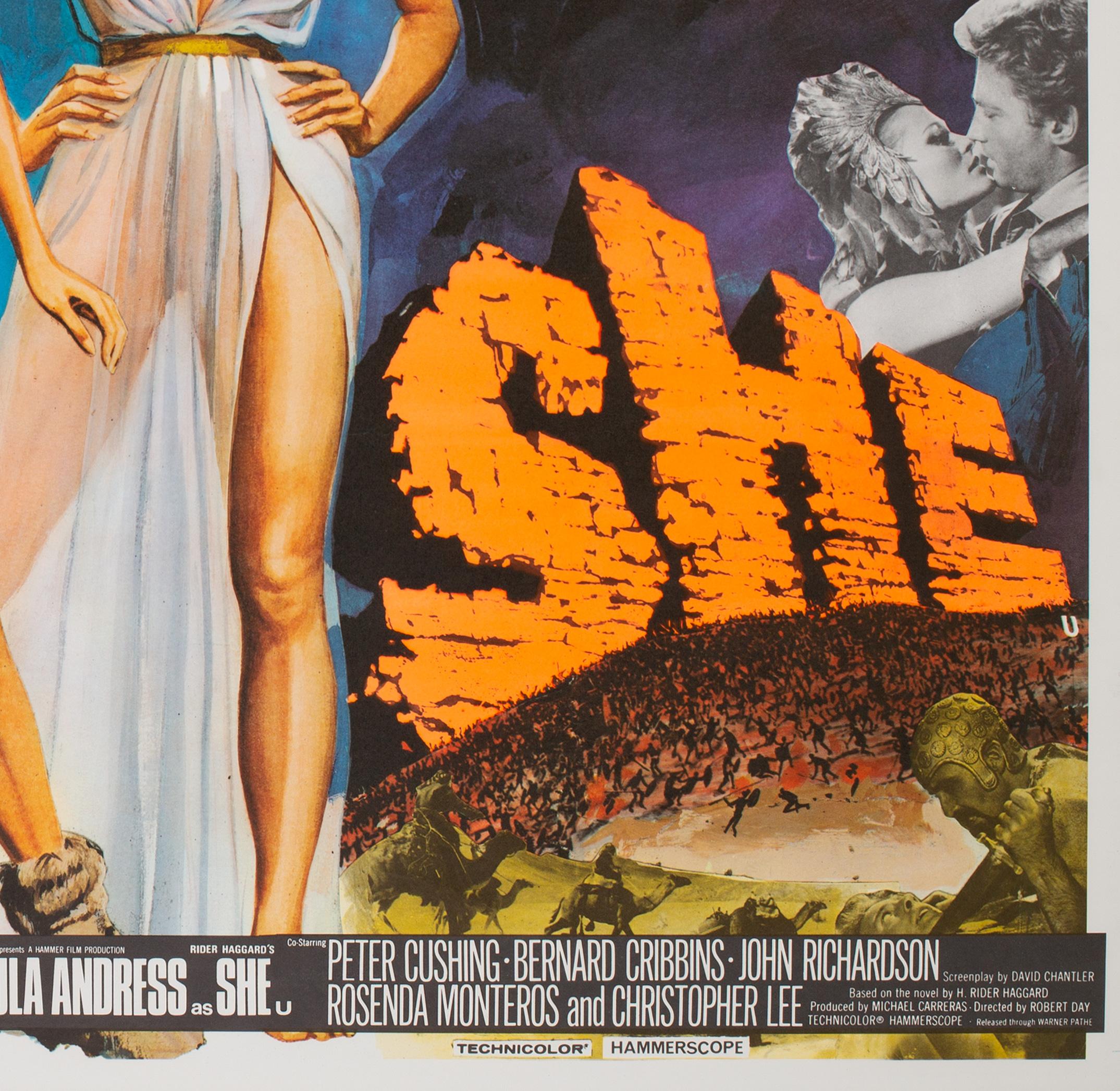 British One Million Years B.C/She Double 1968 Bill UK Quad Film Movie Poster, Chantrell