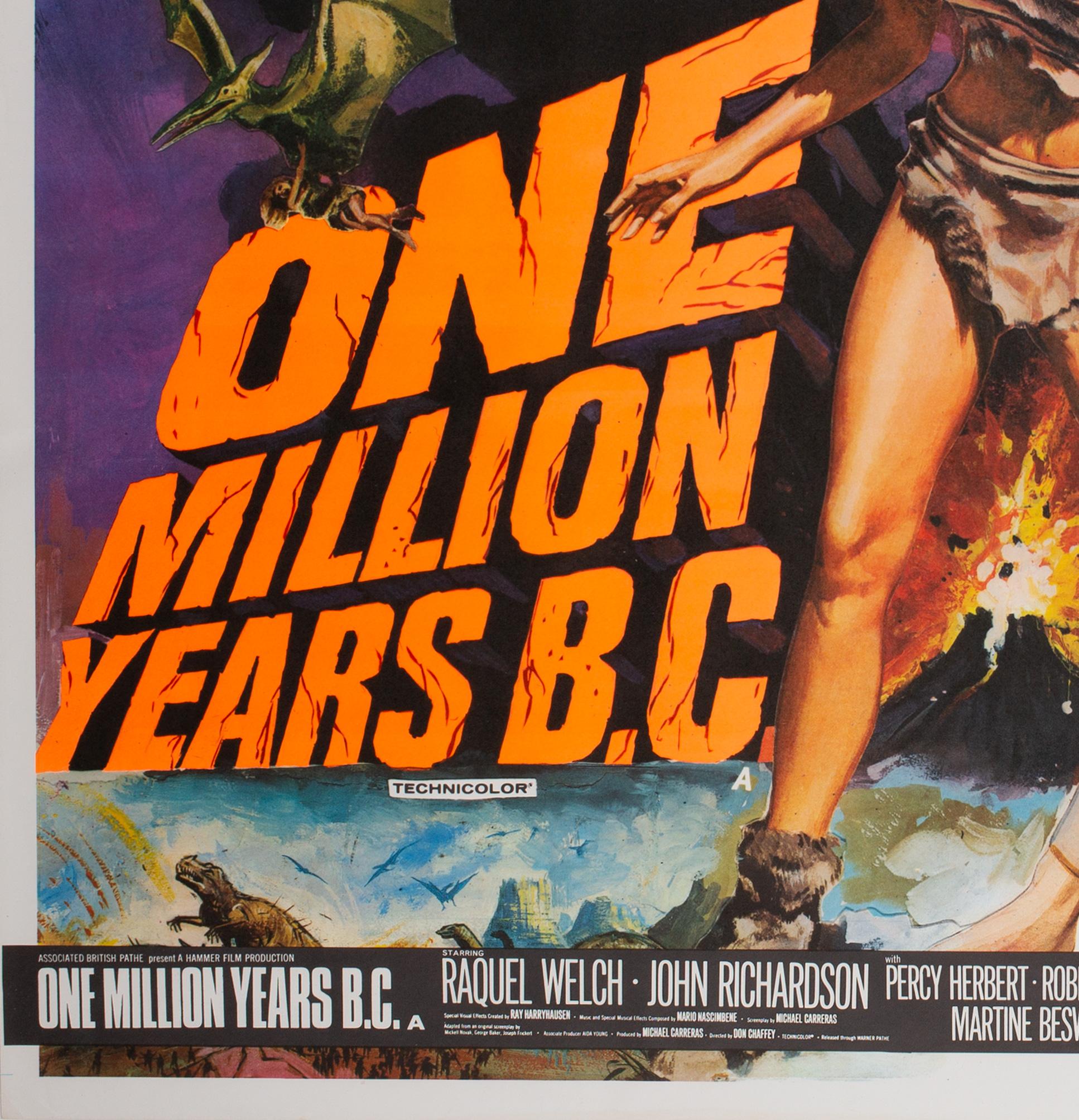 20th Century One Million Years B.C/She Double 1968 Bill UK Quad Film Movie Poster, Chantrell