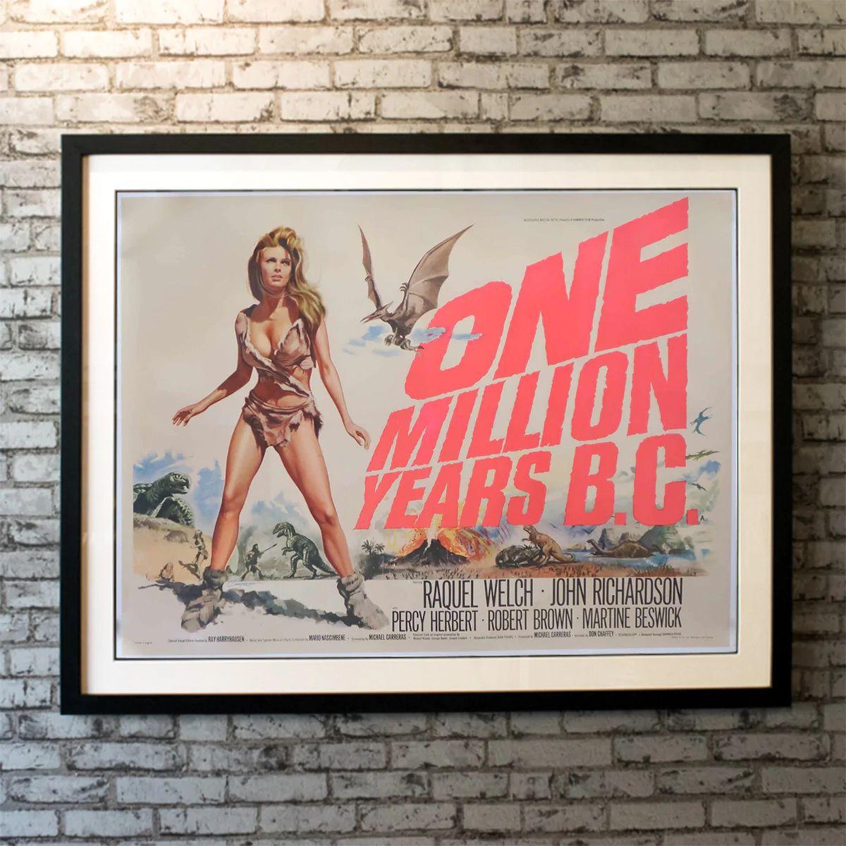 One Million Years B.C., Unframed Poster, 1966

Original British Quad (30 X 40 Inches). Prehistoric man Tumak is banished from his savage tribe and meets pretty Loana, who belongs to a gentler coastal tribe but he must fight caveman Payto to win