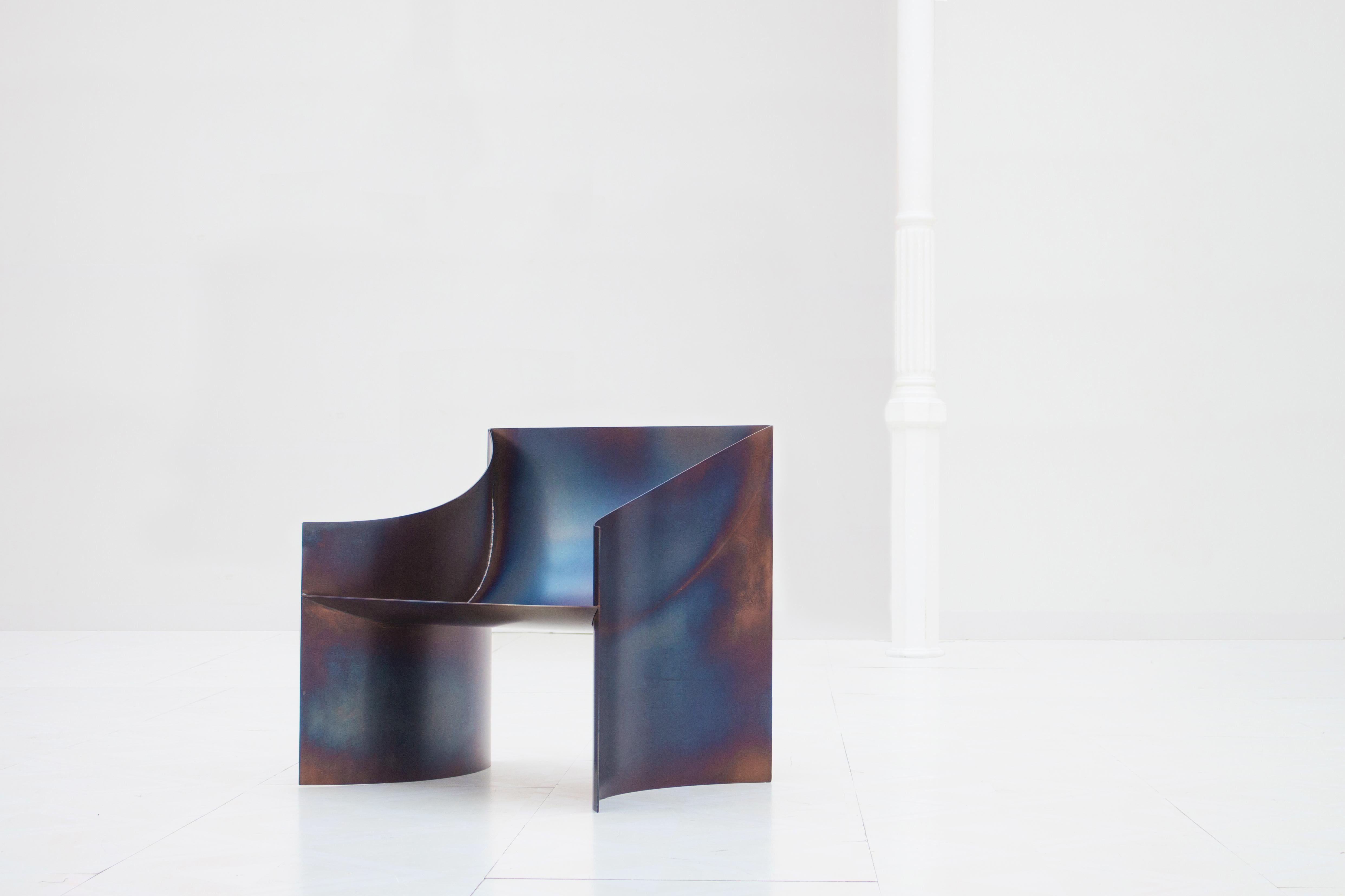 Italian One Minimalist Chair in Tempered Metal 