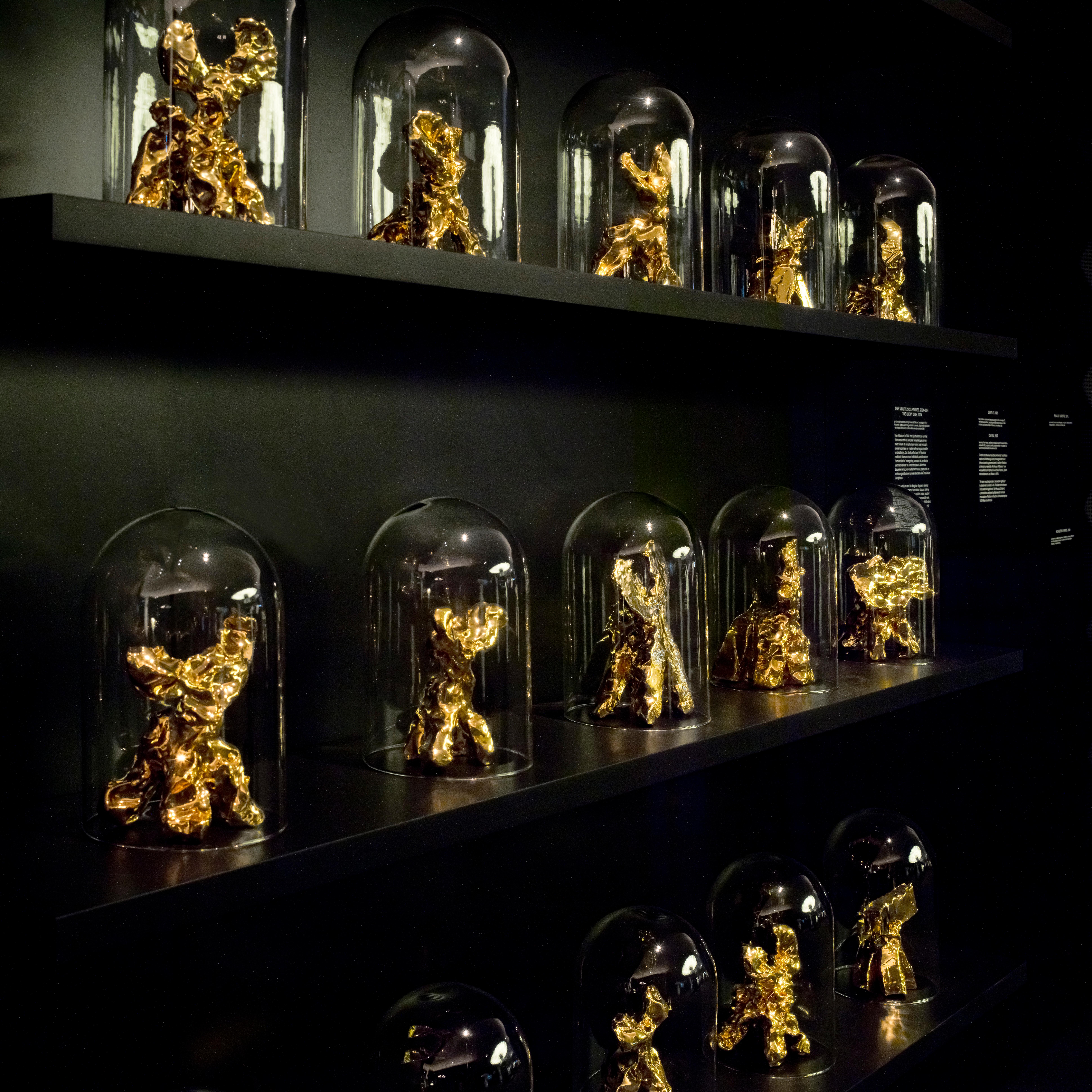 Contemporary One Minute Sculpture, by Marcel Wanders, Hand-Sculpted Unique, Gold For Sale