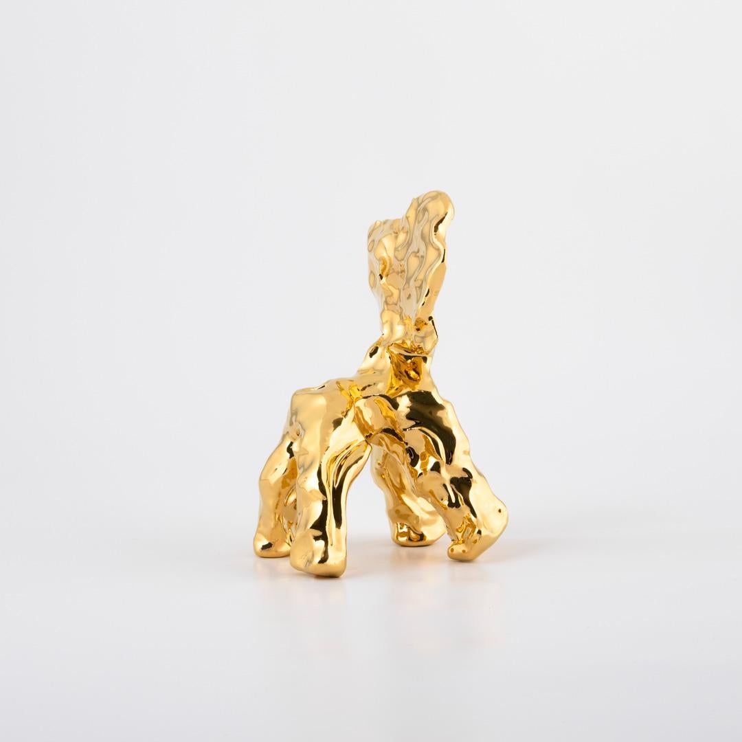 Dutch One Minute Sculpture, by Marcel Wanders, Hand-Sculpted Unique, Gold, #102836/26 For Sale