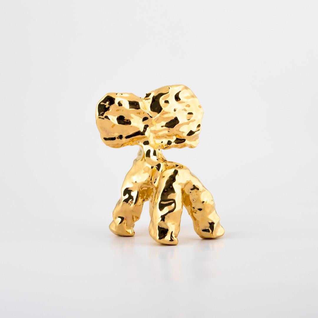 Glazed One Minute Sculpture, by Marcel Wanders, Hand-Sculpted Unique, Gold, #102836/26 For Sale