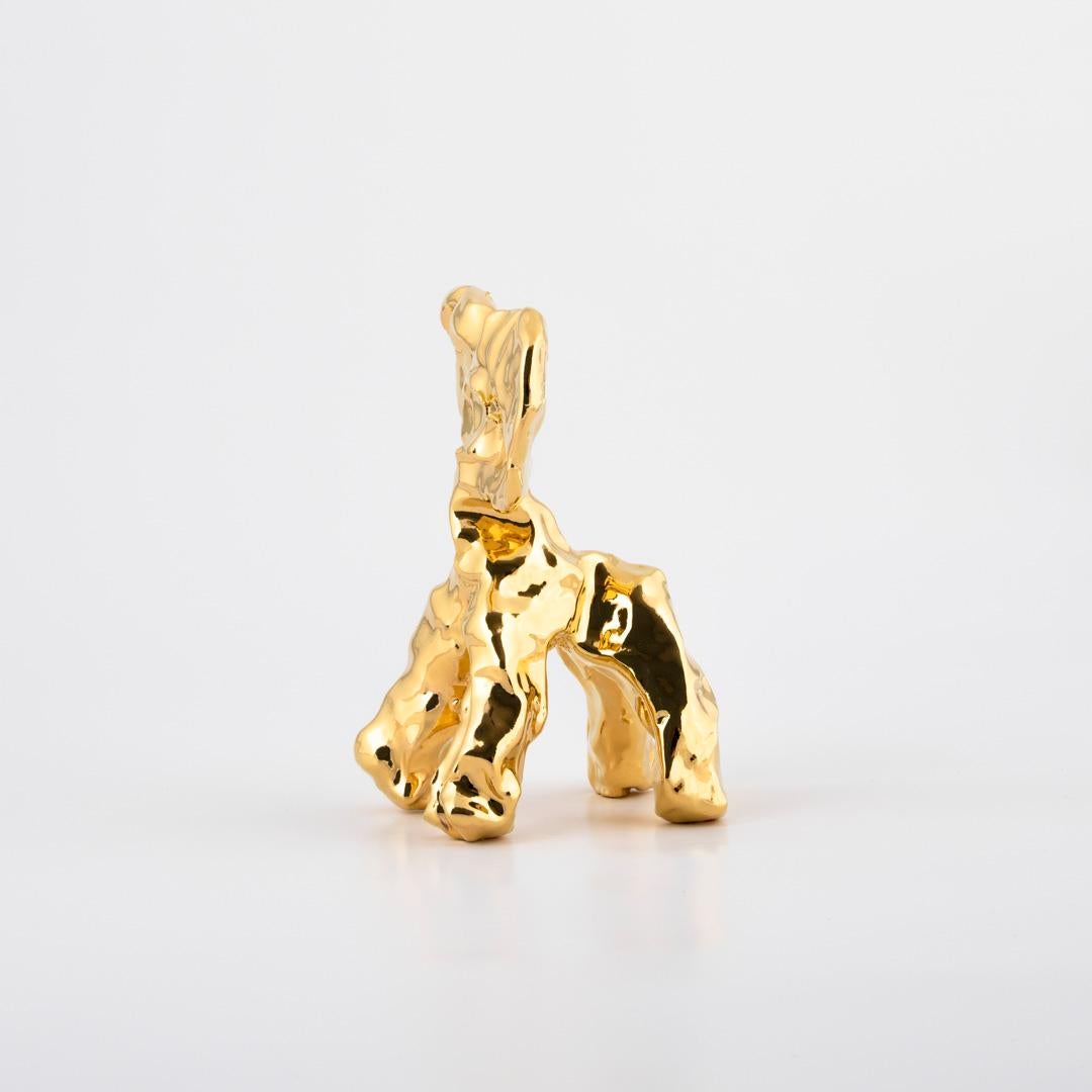 One Minute Sculpture, by Marcel Wanders, Hand-Sculpted Unique, Gold, #102836/26 In New Condition For Sale In Amsterdam, NL