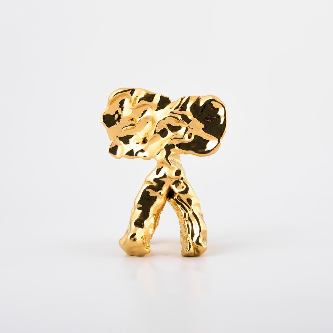Contemporary One Minute Sculpture, by Marcel Wanders, Hand-Sculpted Unique, Gold, #102836/26 For Sale
