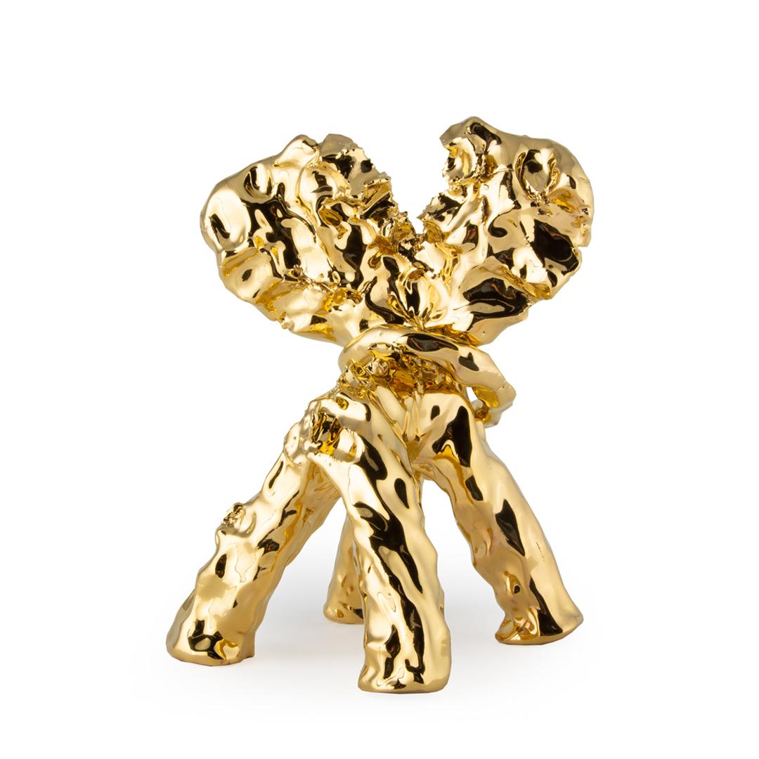 European One Minute Sculpture, by Marcel Wanders, Hand-Sculpted Unique, Gold, #102837/2