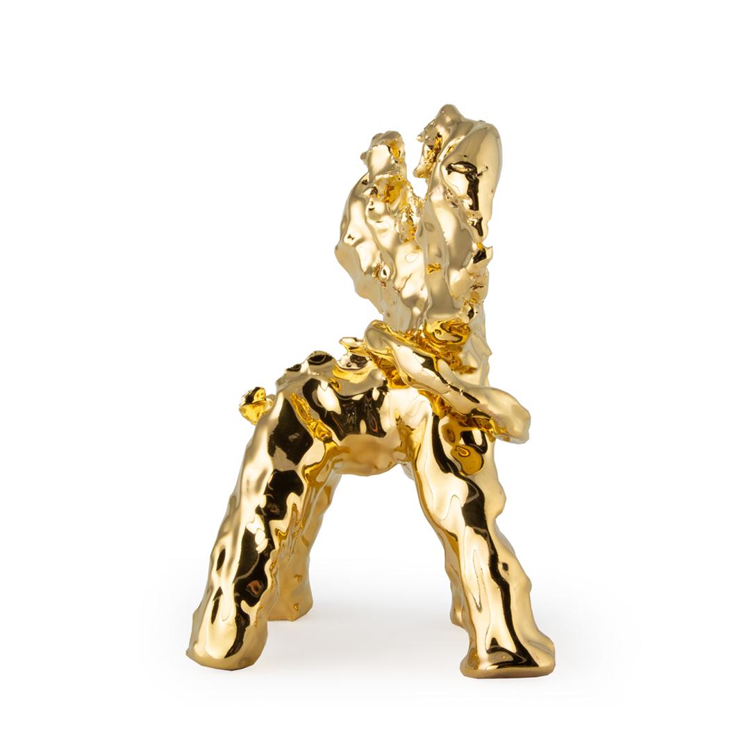 Glazed One Minute Sculpture, by Marcel Wanders, Hand-Sculpted Unique, Gold, #102837/2