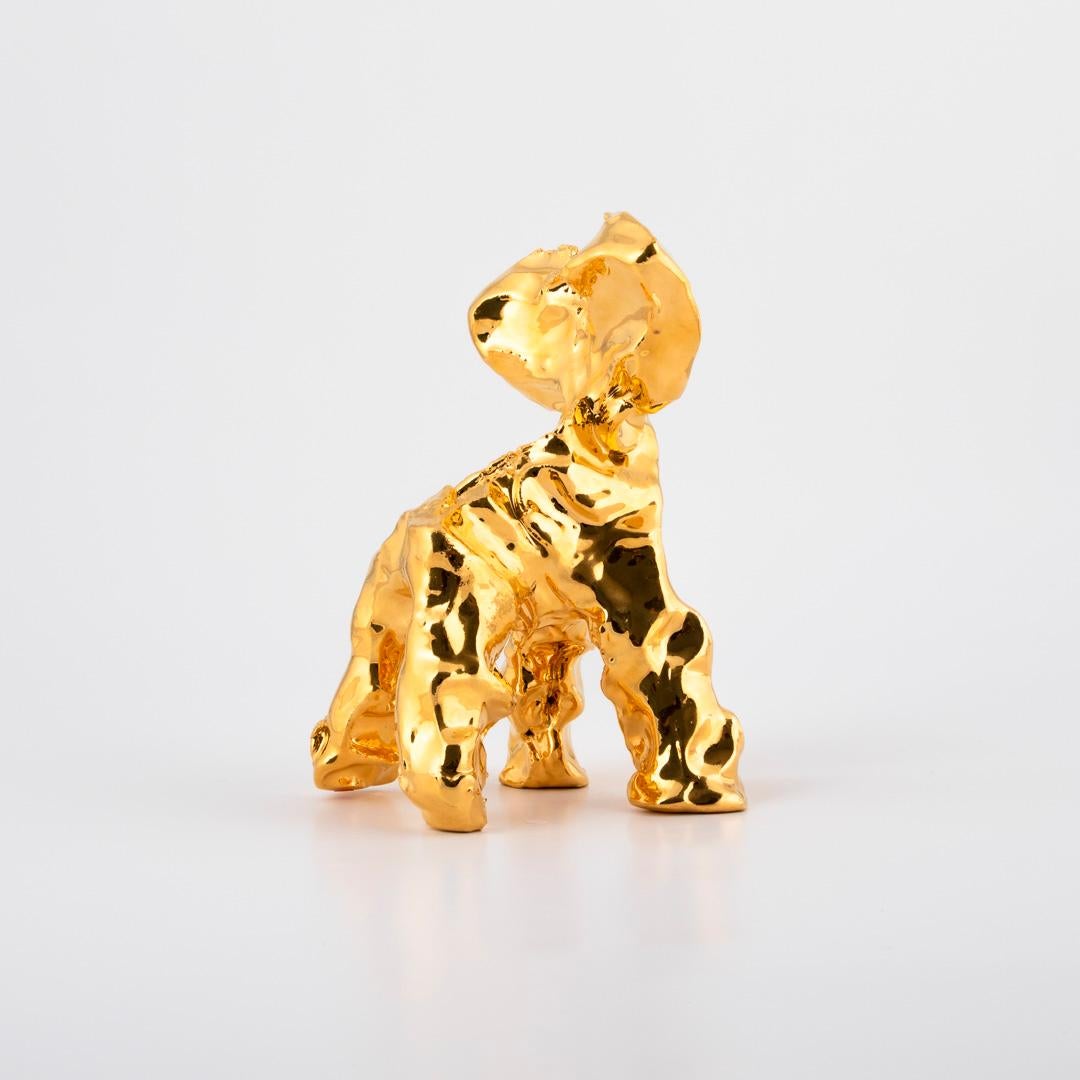 Dutch One Minute Sculpture, by Marcel Wanders, Handsculpted Unique, Gold, #102837/28 For Sale