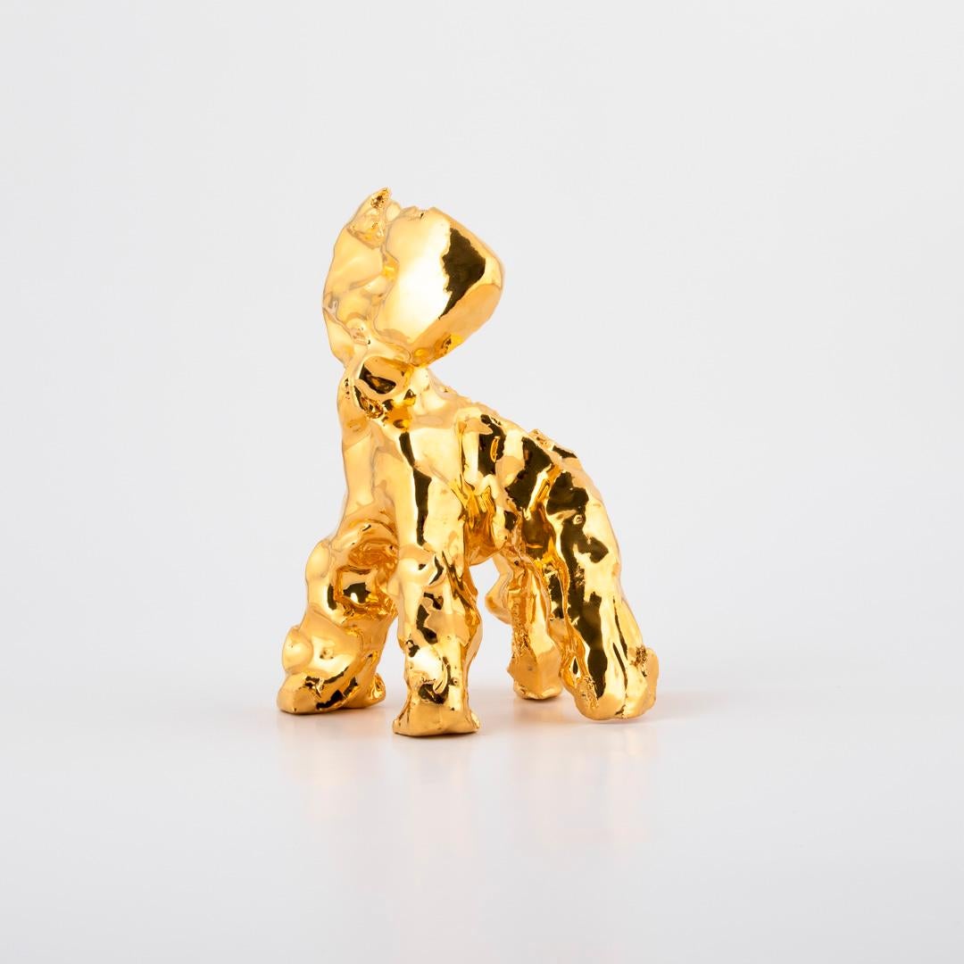 One Minute Sculpture, by Marcel Wanders, Handsculpted Unique, Gold, #102837/28 In New Condition For Sale In Amsterdam, NL