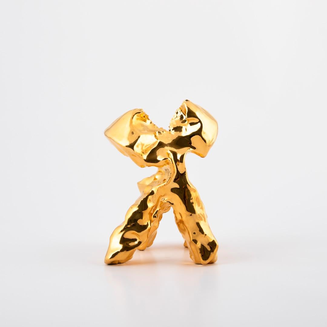 One Minute Sculpture, by Marcel Wanders, Hand-Sculpted Unique, Gold, #102837/35 In New Condition For Sale In Amsterdam, NL