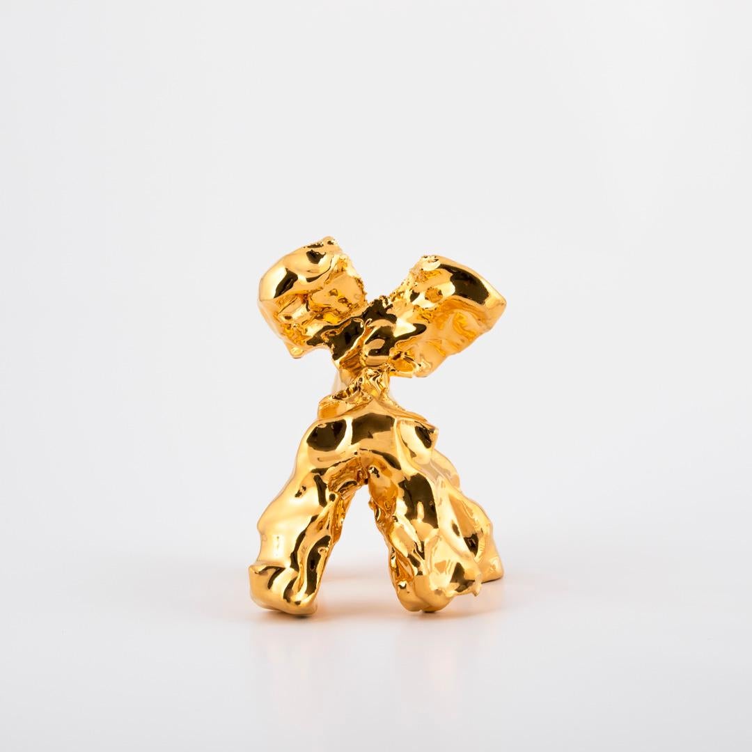 Contemporary One Minute Sculpture, by Marcel Wanders, Hand-Sculpted Unique, Gold, #102837/35 For Sale