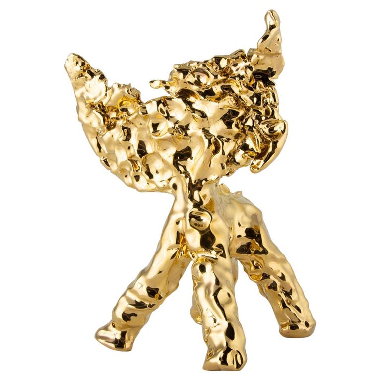 One Minute Sculpture, by Marcel Wanders, Hand-Sculpted Unique, Gold, #102837/7 For Sale