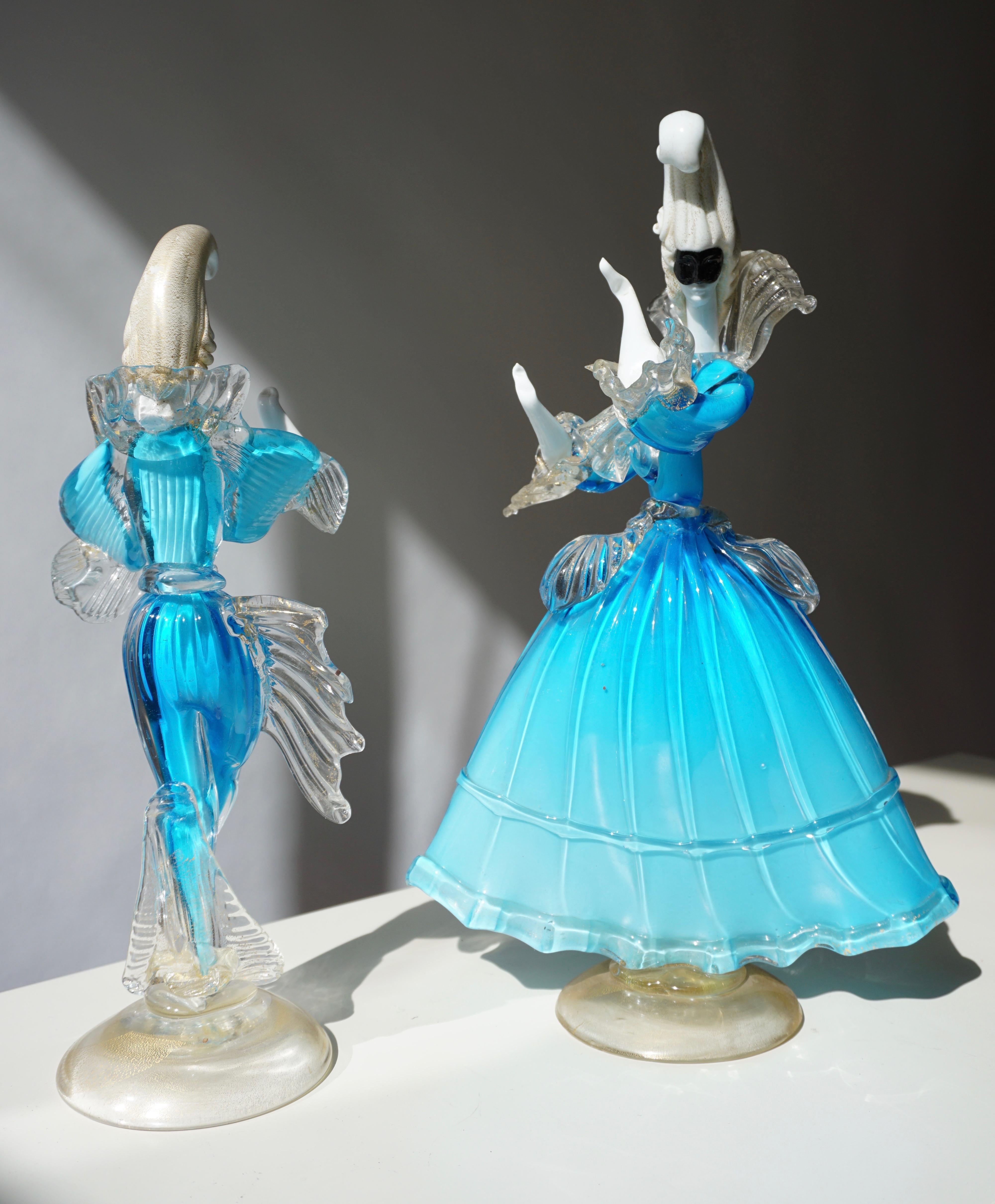 Italian One Murano Glass Carnival Lady Dancer