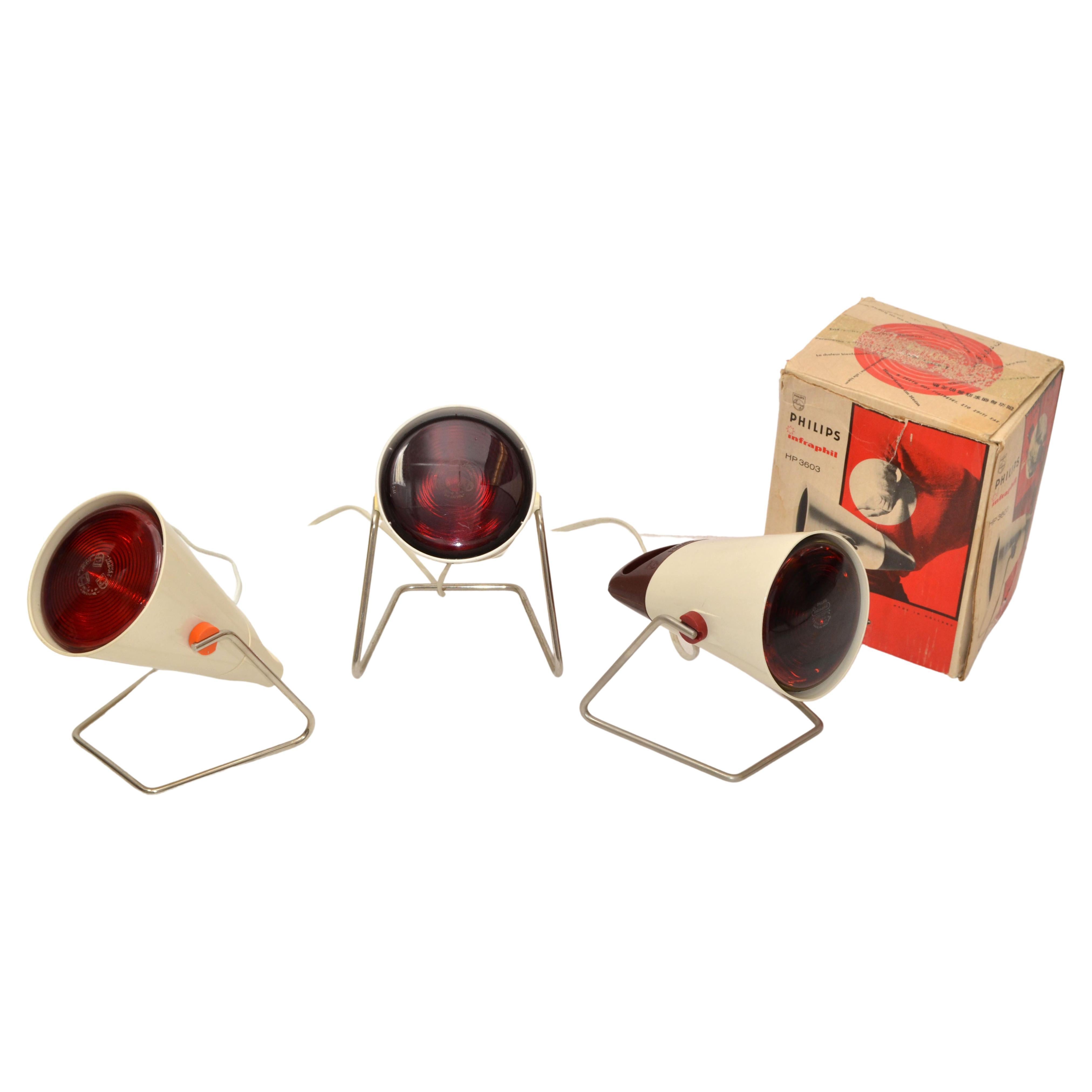 Philips Vintage Infrared Heat Lampe Charlotte Perriand HP 3603 Infraphil, einer von 3 im Angebot