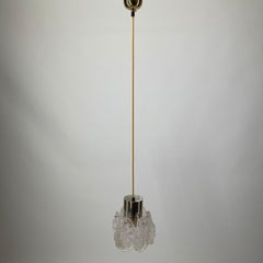 One of 4 Kalmar Brass Lucite Tears Pendant Lamps, Austria, 1970s