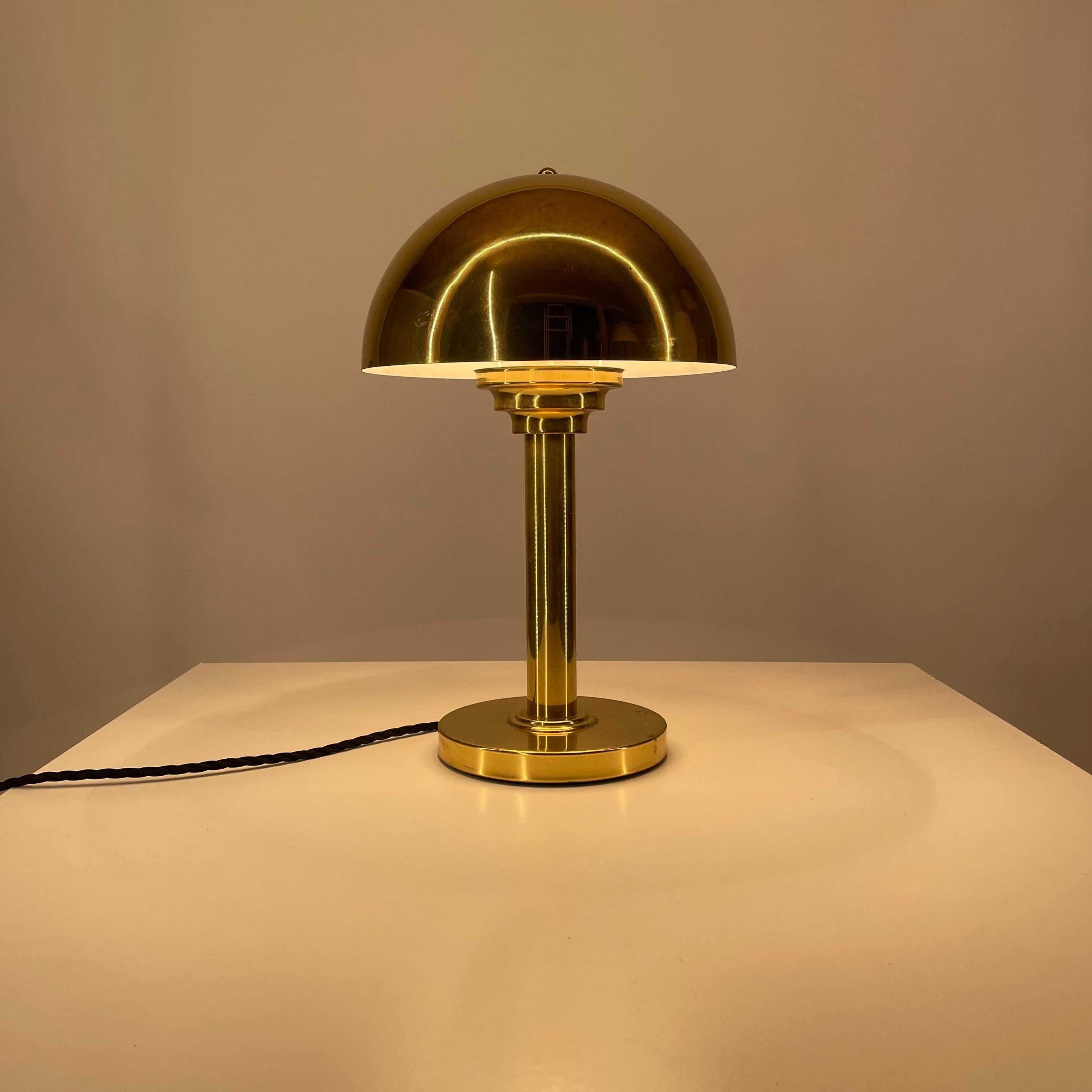 1 of 7 Art Deco Brass Mushroom Table Lamps, Austria, 1970s For Sale 1