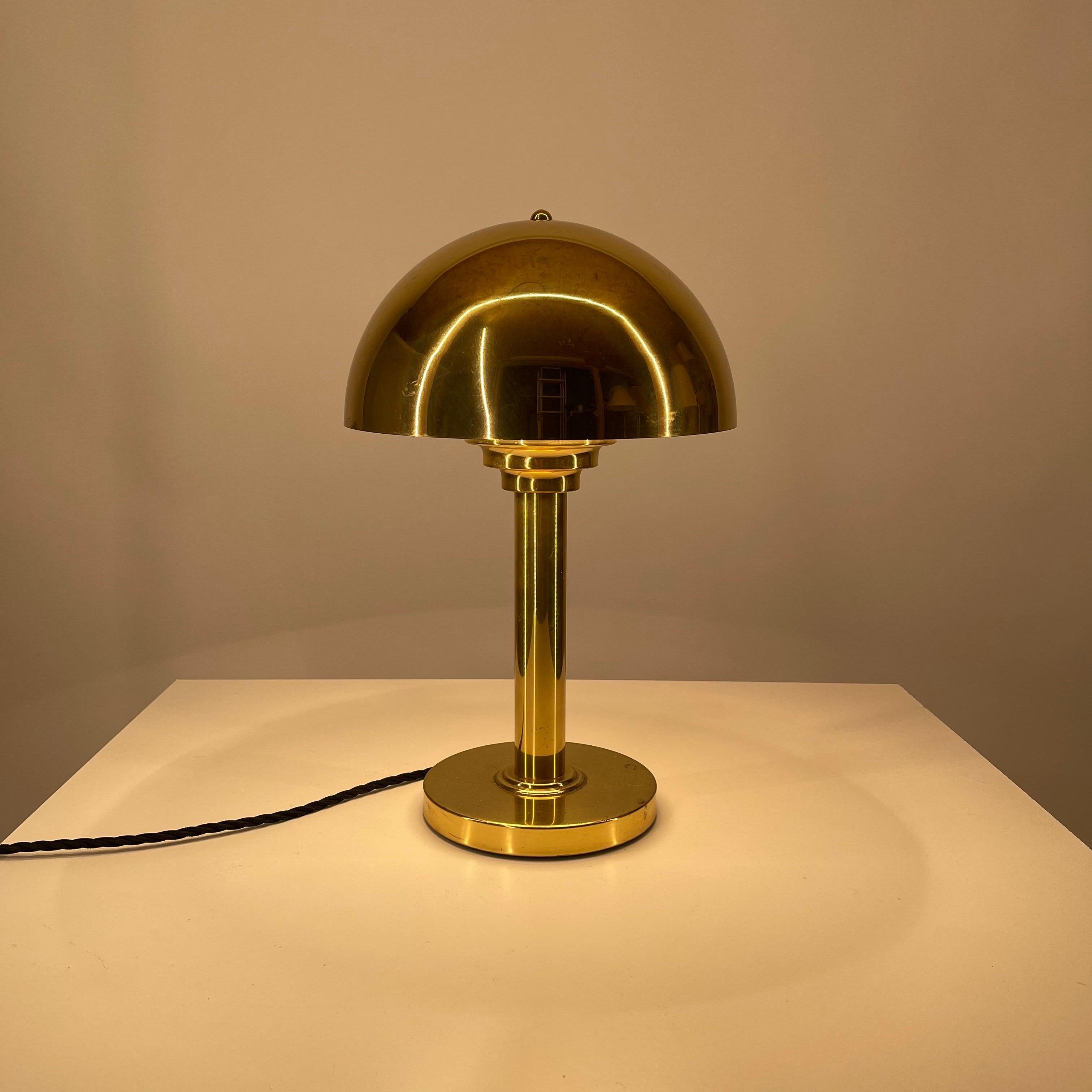 1 of 7 Art Deco Brass Mushroom Table Lamps, Austria, 1970s For Sale 2