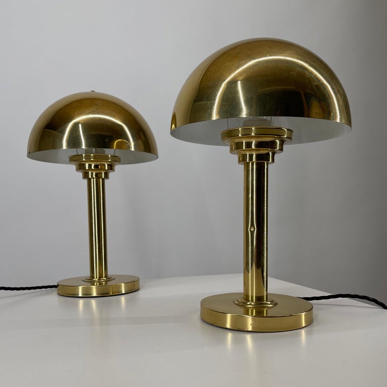 1 of 7 Art Deco Brass Mushroom Table Lamps, Austria, 1970s For Sale at