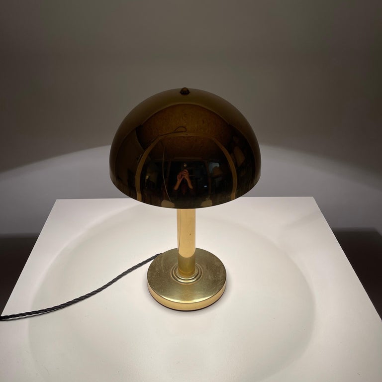 1 of 7 Art Deco Brass Mushroom Table Lamps, Austria, 1970s For Sale at