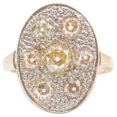 One of a Kind 10k White & Yellow Gold Antique Old Mine Cut 2 Carat Diamond Ring