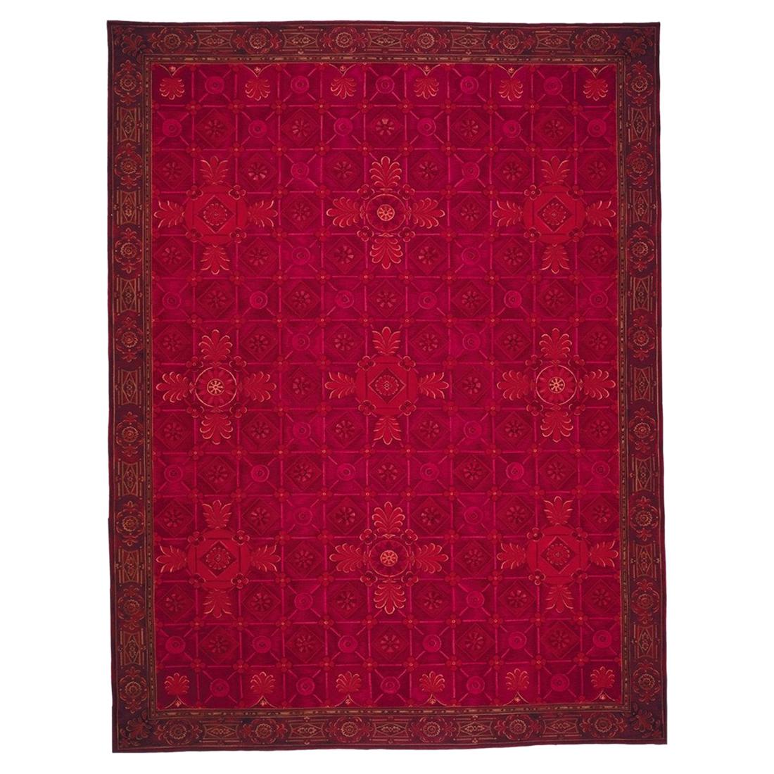 Oversize Handwoven Wool Area Rug  14'2 x 19'4 For Sale