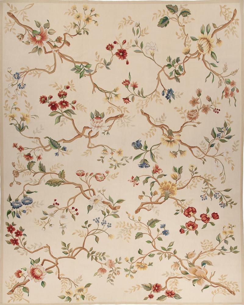 Hand-Woven Oversize Handwoven  Aubusson Style Flat Weave Rug 14' x 20' For Sale