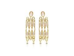 One of a Kind 14K Gold Large Chandelier Maxi Pearl Earrings by Mon Pilar