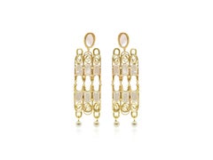 One of a Kind 14K Gold Large Chandelier Maxi Pearl Earrings by Mon Pilar