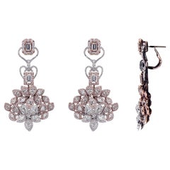 One of a Kind 18 Karat Pink Gold and Diamond Earrings