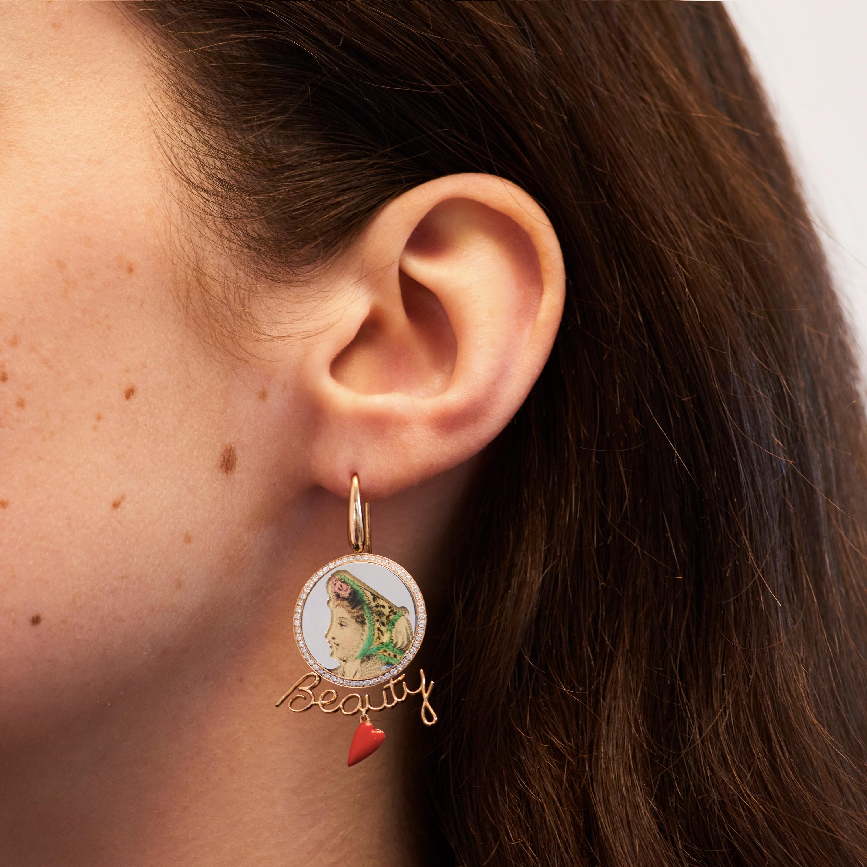 gold mirror earrings