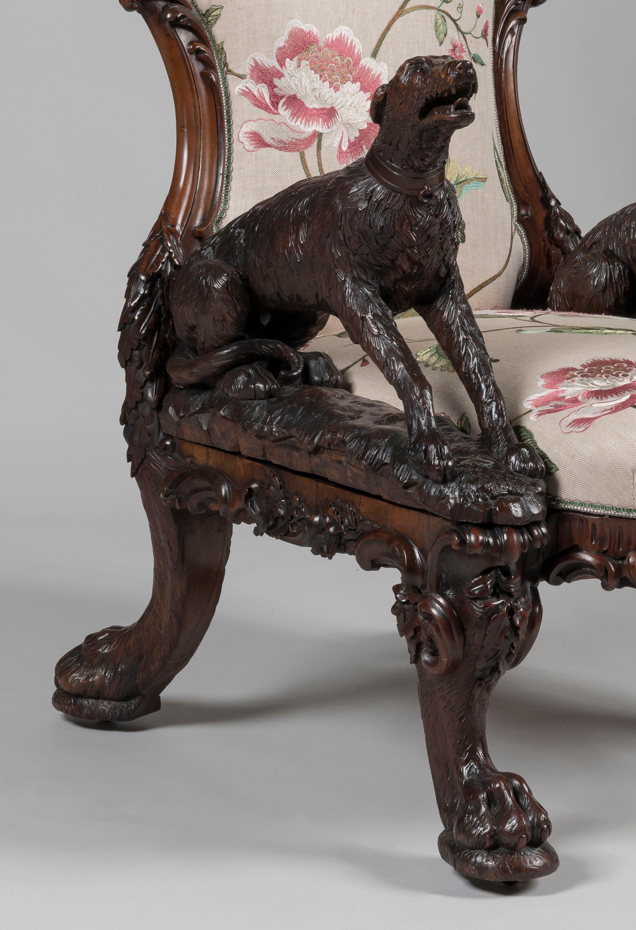 One-of-a-kind 1851 Great Exhibition Carved Armchair by Arthur Jones of Dublin For Sale 2