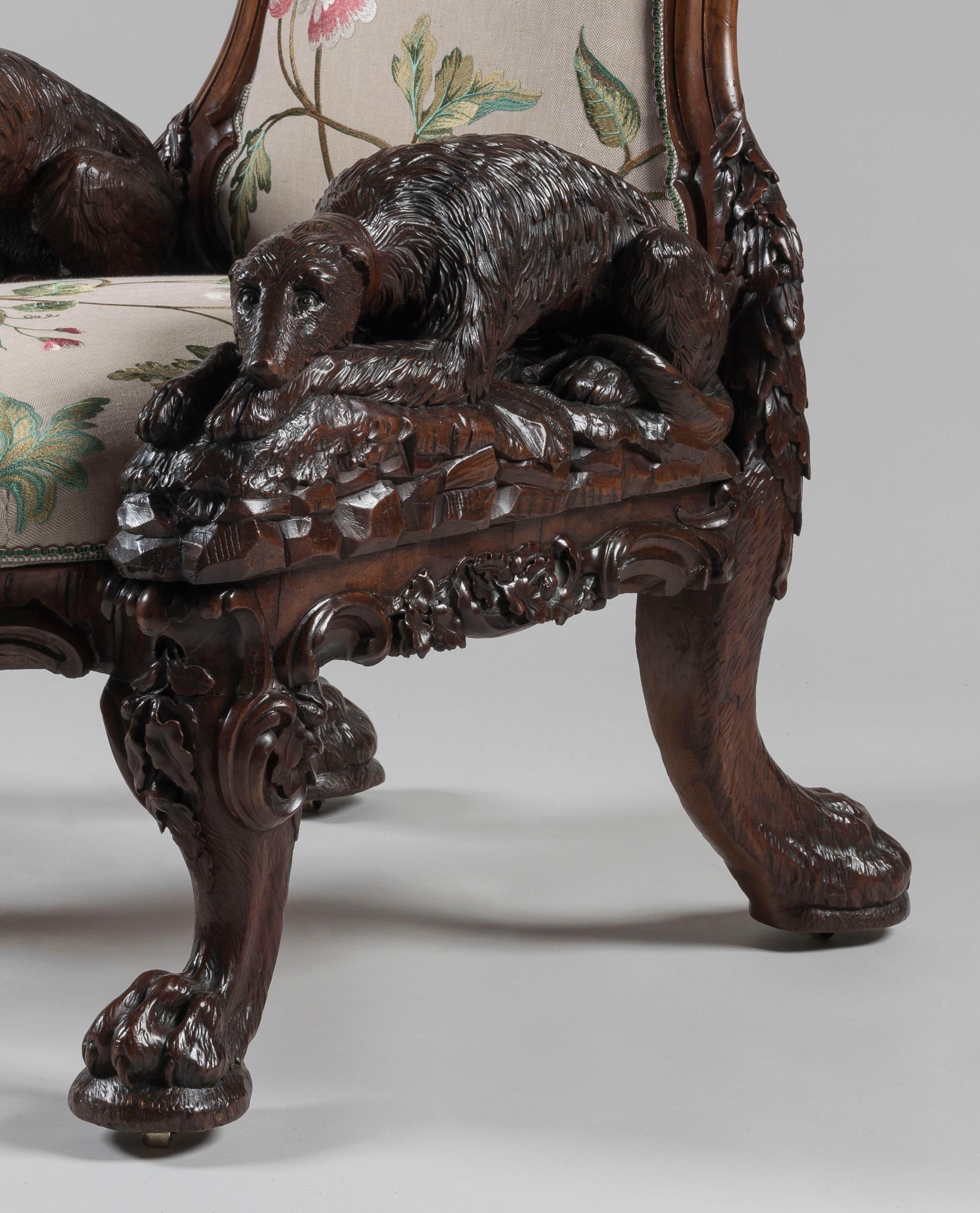 One-of-a-kind 1851 Great Exhibition Carved Armchair by Arthur Jones of Dublin For Sale 4
