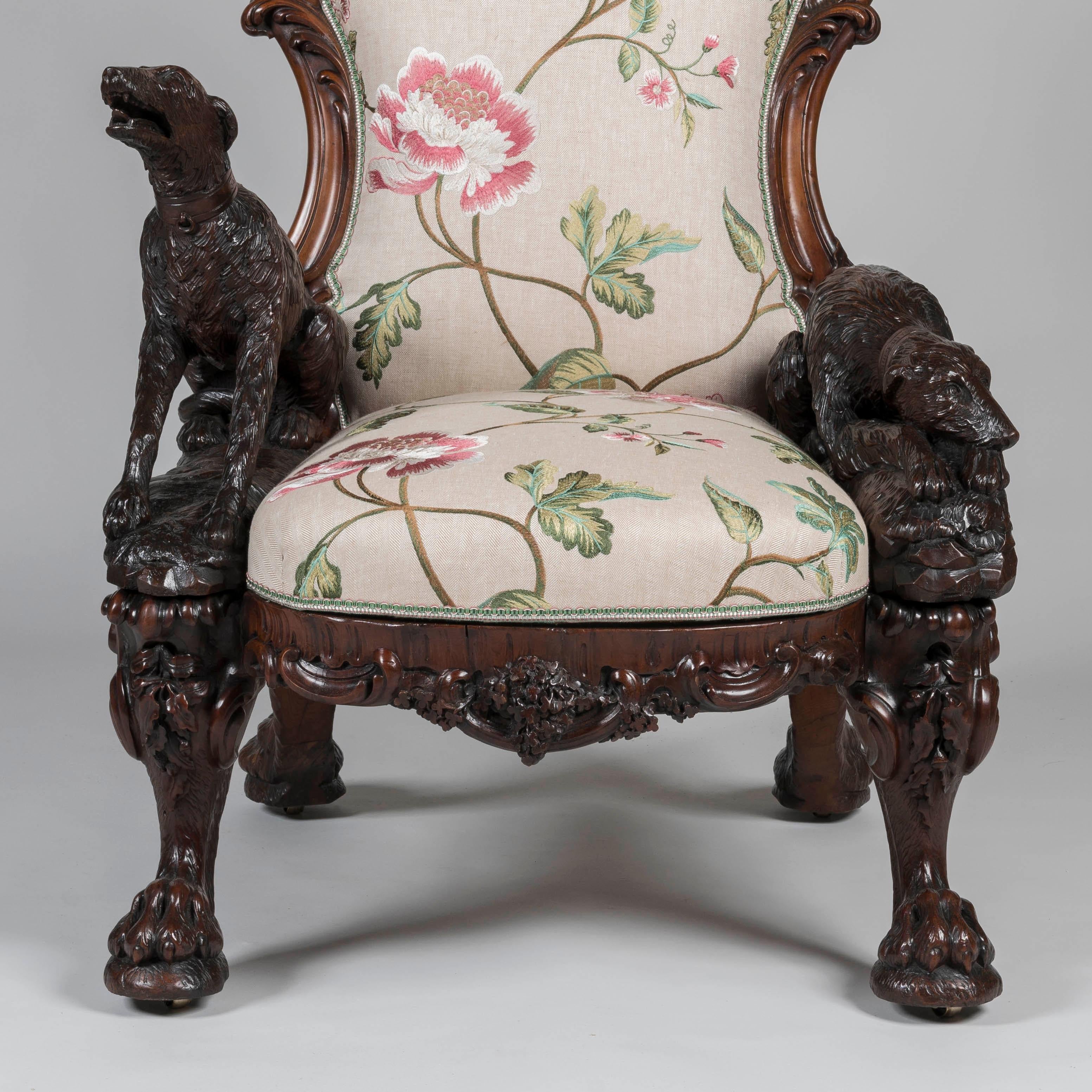 Irish One-of-a-kind 1851 Great Exhibition Carved Armchair by Arthur Jones of Dublin For Sale