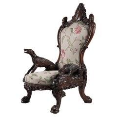 One-of-a-kind 1851 Great Exhibition Carved Armchair by Arthur Jones of Dublin