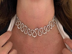 Collana One of a Kind in oro bianco 18 Kt Cantamessa Queen con 15,64 ct di diamanti bianchi