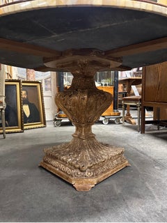 One of a kind, 1920’s, Italian marble top, gilt wood base dining table