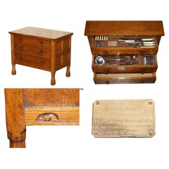 ONE OF A KIND 1939 ROBERT MOUSEMAN THOMPSON CUTLERY SERVICE CHEST OF DRAWERs